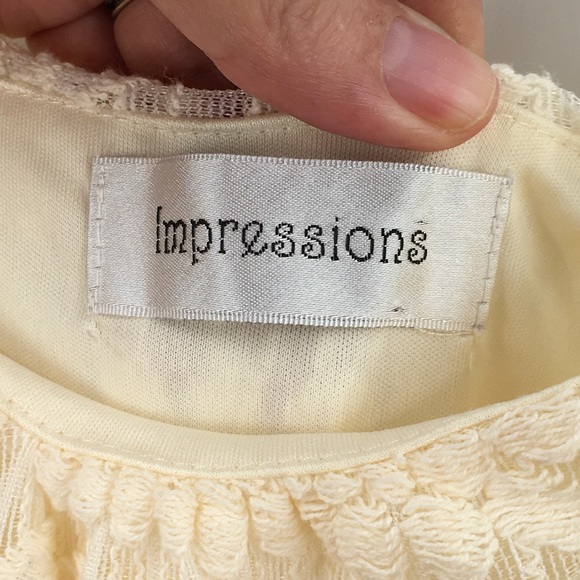 Impressions Cream Lace Maxi Dress L - Picture 4 of 8